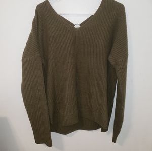 Green V Neck Sweater